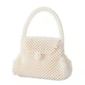 Buy cheap Dinner Pearl Hand Bags White Color 22.5cm×10.5cm×26.5cm for ladies from wholesalers