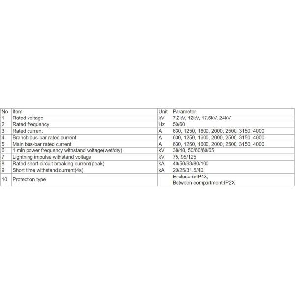 12kv 24kv Sf6 Inflatable Vacuum Circuit Breaker Metal Clad Withdrawable Switchgear