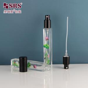 China Square Shape Transparent Empty Glass Luxury Spray Pump Perfume Atomizer 10ml on sale