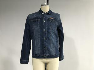 Cheap UZZI Mens Denim Jacket And Jeans Button Through Stretch Denim Trucker Jacket for sale