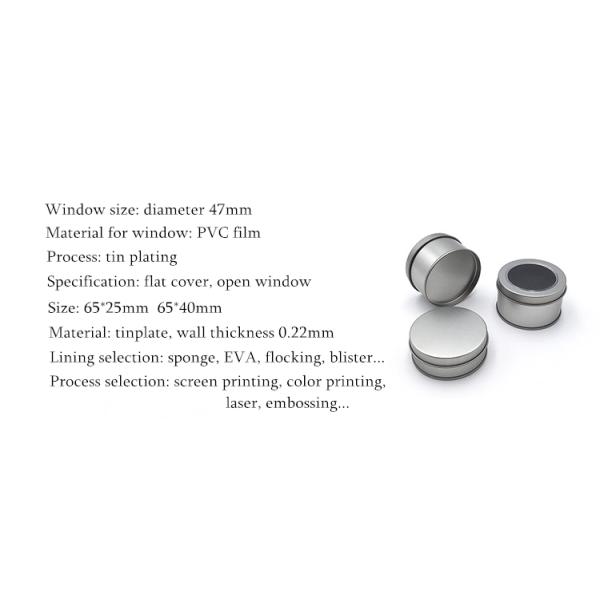 Cylinder Rustproof Printed Tin Boxes Multipurpose With PVC Window
