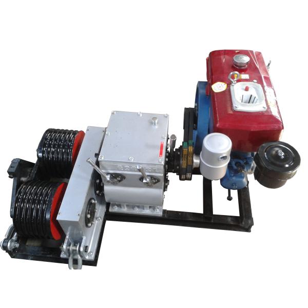 Double Capstan Diesel Cable Winch 3KW Water Cooled Diesel Engine Cable Pulling Winch