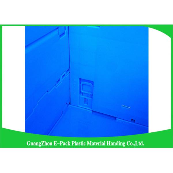 Blue Collapsible Plastic Containers with Attached Lids / Stackable plastic container