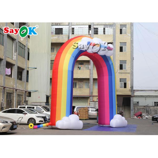 Colorful Oxford Cloth 210D Inflatable Rainbow Arch