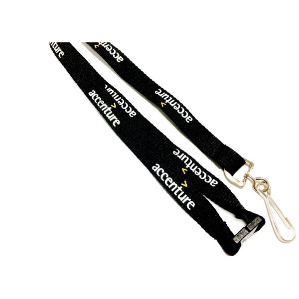 Swivel Hook Black Personalised Neck Strap , Neck Key Strap With Silk Screen Printing