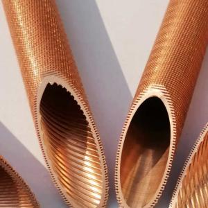 China DELLOK  Inner Grooved Copper Tube Low Fin Tube For Heat Exchanger And Air Cooler on sale