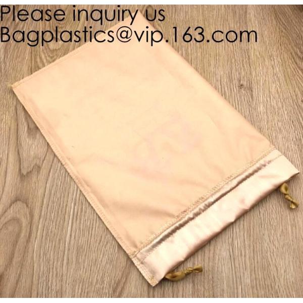 Soft And Shinny White Silk Drawstring Pouch,Nude Color Satin Drawstring Bag,Promotional Satin Cosmetic Bag, package pac
