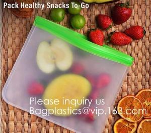 Cheap Eco friendly Zipper Leakproof Freezer Bag Washable Reusable PEVA Sandwich Snacks Storage Bags For Fruits Vegetables Lunc for sale