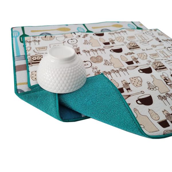 38x50cm Water Absorbable Microfiber Dish Drying Mat Dish Rack Mat