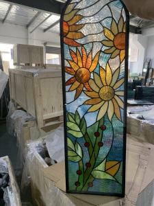 Cheap Customized design stained glass panel for entry door insert for sale