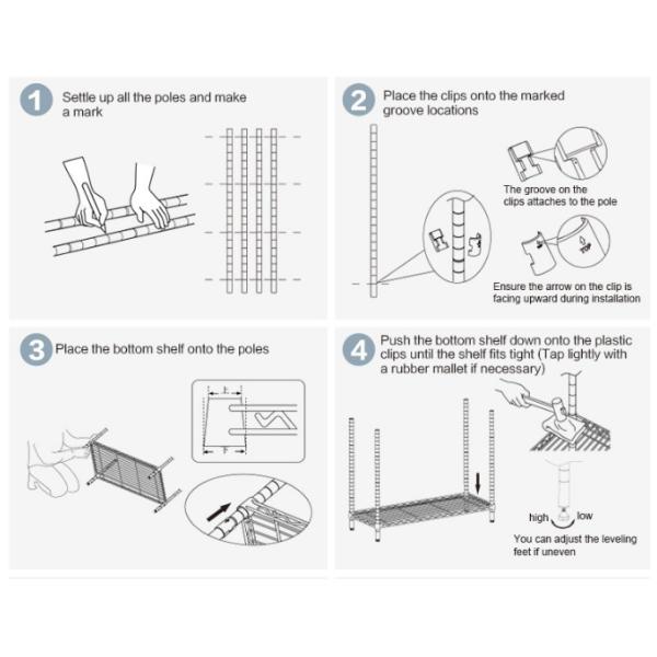 Free Add On Shelves Boltless Industrial Wire Shelving Height Adjustable