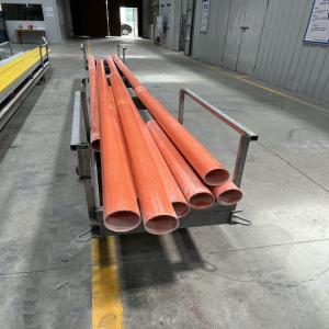 China Diameter 89x82mm Wall Thickness 3.5mm Pultrusion FRP Round Tube Red As Facility Of Infrastructures on sale