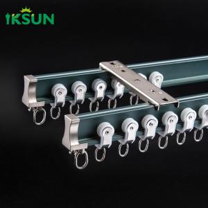 China Hospital Metal Ceiling Mount Double Curtain Rail Flexible Bendable Curtain Track on sale