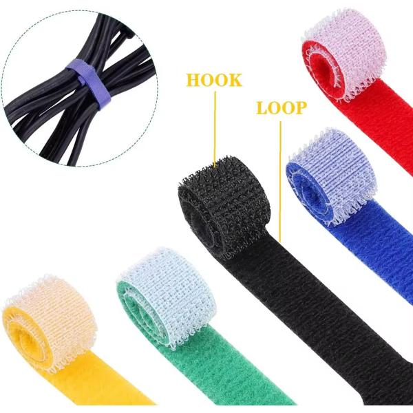 Customized Hook And Loop Cable Ties Self Locking Reusable Velcro Cable Ties Adjustable