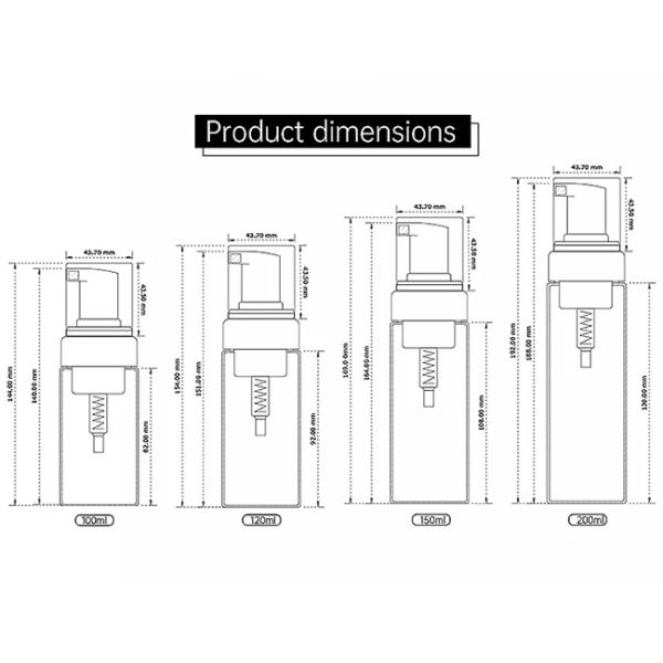 30ml 50ml 100ml 2 Oz Foam Pump Bottles Empty Plastic Without Smell