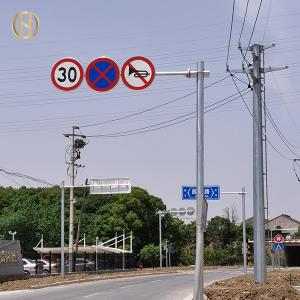China Octagonal Shape Road Sign Pole  Galvanized Steel Traffic Sign Post on sale