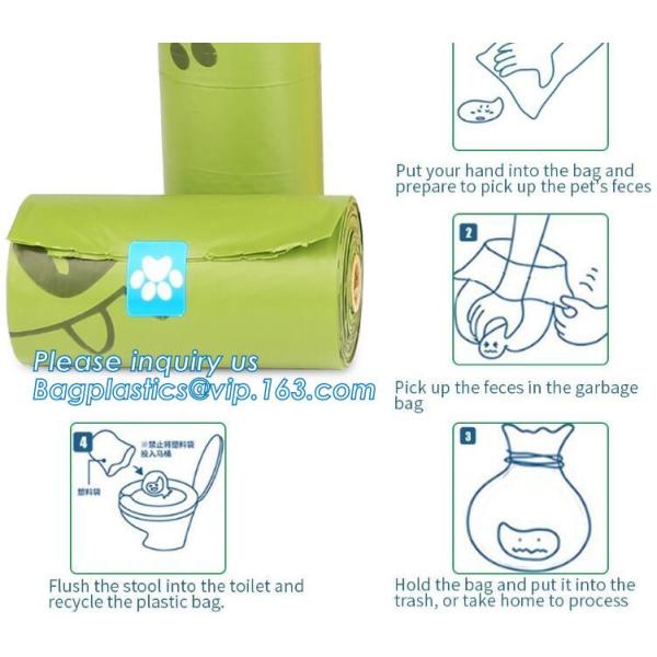 Disposable Dog Excrement Pop Shit Pet Trash Garbage Waste Disposal Dog Poop Bag, 100% biodegradable colorful pet waste b