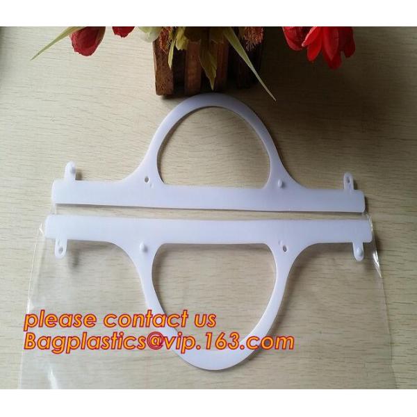 HOOK HANDLE POLYBAGS, RIGID HANDLE ZIPPER BAGS, SWIMWEAR BAGS,Custom Made Clothes Underwear PVC Packaging Bag with Hook