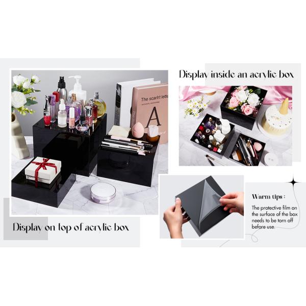 Acrylic Display Risers Acrylic Boxes Acrylic Display Nesting Cubes 5 Sided With Hollow Bottoms Display Stand Shelf