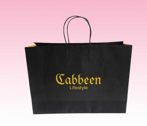 Cheap custom wholesale black kraft paper clothing tote bags printing for sale supplier for sale