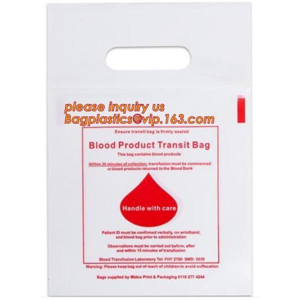 Blood Transport Bags, Blood Transit Bags, Blood Transportation Bags, reclosable specimen, leak proof