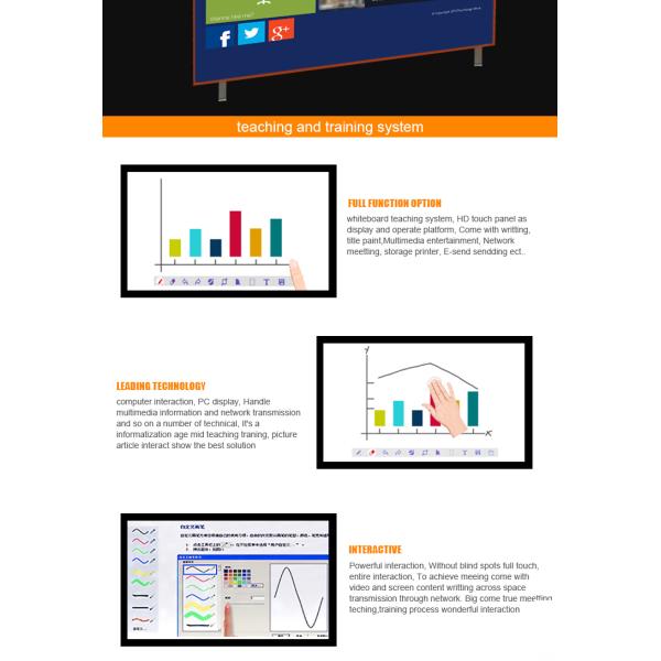 65 Inch Education Touch Screen Electronic Interactive Whiteboard For Video Conference Wall Mount LCD Display