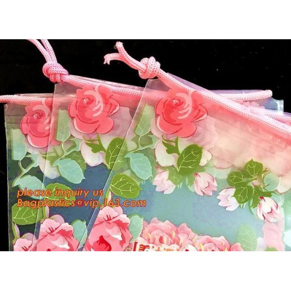 Biodegradable Christmas deco drawstring candy storage bag, oxford red christmas stocking candy bag packing bagplastics