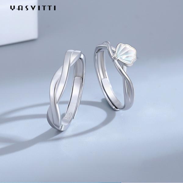0.14cm 1.8g Sterling Silver Jewelry Rings Shell Shaped Party 925 Silver Ring