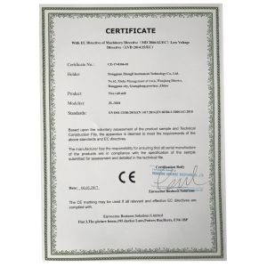 Dongguan Zhongli Instrument Technology Co., Ltd. Certifications