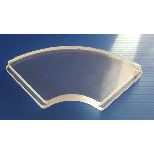 Fan Shaped Sector Sapphire Lens Optical Window Glass 6.25mm Thickness 9.0 Hardness
