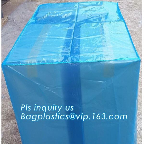 top covers clear plastic window covers printed pallet covers, Jumbo PE Plastic Type Reusable Pallet Cover, Gusseted Side