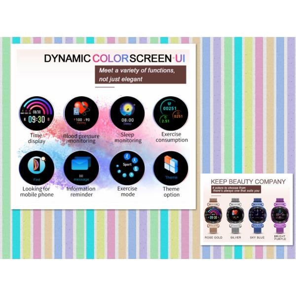 Female Heart Rate Monitor Waterproof Sport Smart Watch