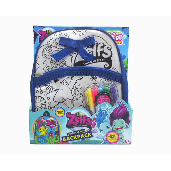 Customized DIY Arts And Crafts Toys For Kids Cute Carton Backpack With 5 Pens