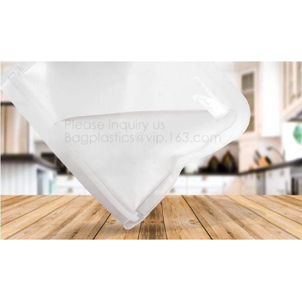 Silicone Plastic Packaging Food Zip Silicon Freezer Fresh Vegetable Storage Bags Fresh Fridge Food Preservation Bag Reus