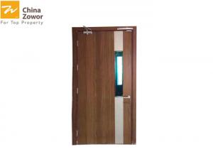 China Walnut Wood Grain Finish Fire Safety Door 16/18 Gal Steel Sheet Swing Opening Type on sale