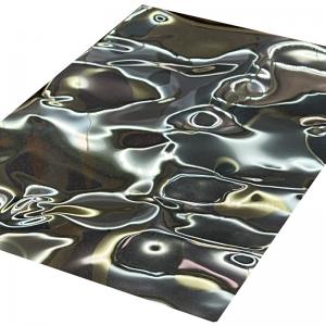 Cheap Black Titanium Embossed Stainless Steel Sheet Color Mirror Large Size Water Ripple for sale