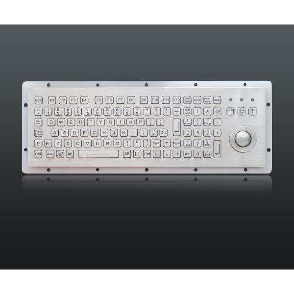 Industrial Metal Backlit USB Keyboard With 25mm Optical Trackball For Outdoor Application