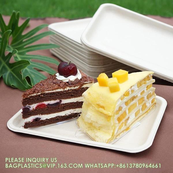 8 Inch Heavy Duty Paper Plates, Bend-Resist Compostable Medium Size Disposable Trays For Taco, Meat, Sandwich, Dessert