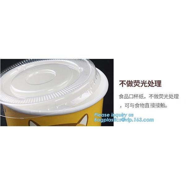 Disposable paper hot soup cup with paper flat lid,microwaveable deli container disposable plastic hot soup cups bagease