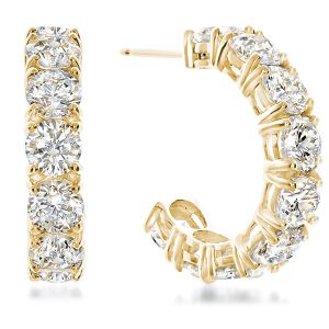 Large White Diamond CZ Hoop Earrings for Anniversary Occasion in 925 Sterling Silver