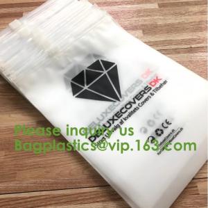 China custom pink/white/black logo Reclosable slider Plastic Bags zipper garment packaging poly bag, PVC Plastic Slider Zipper on sale