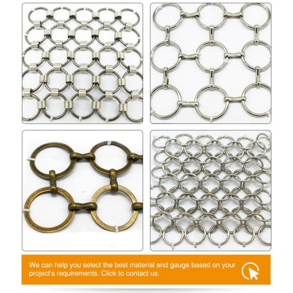 Chain Mail Wire Metal Architectural Ring Mesh For Decorative Protection
