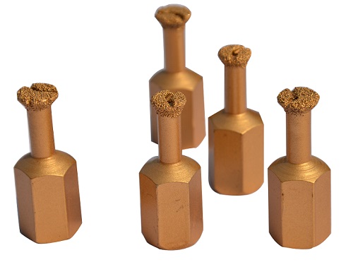 Vacuum Brazing Diamond Core Drill Set , Non- Core Diamond Drill Bits For Stone