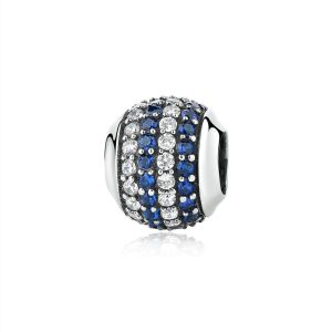 Cheap Fashion White and Blue CZ 925 Sterling Silver Jewelry Making Accessories for sale