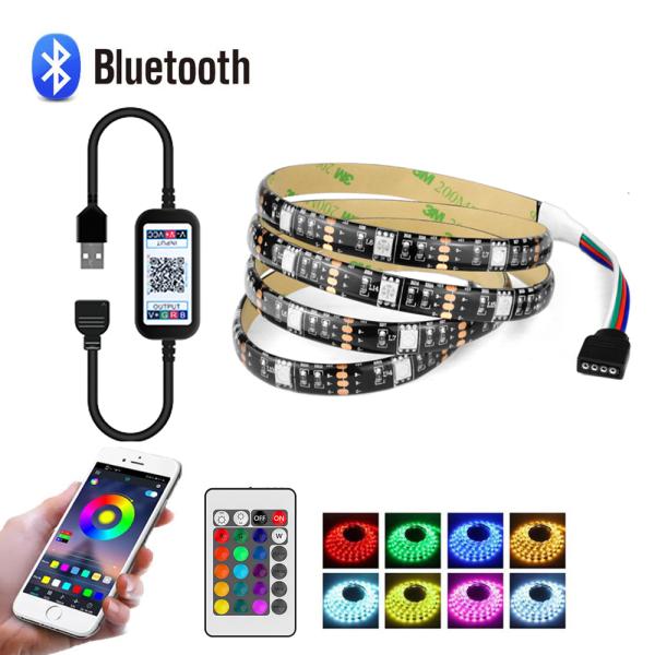 TV Backlight LED RGB Strip Light 5V USB Colour Changing With Bluetooth Controller