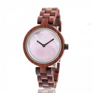Cheap Boyear Custom Logo Wooden Watches Luxury Red Sandal Fashion Wooden Quartz Watch Women,Ladies Fashion Watch for sale
