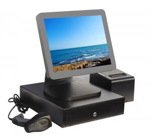 Aluminium Alloy Point Of Sale Touch Screen Computer With Thermal Printer And Cash Drawer