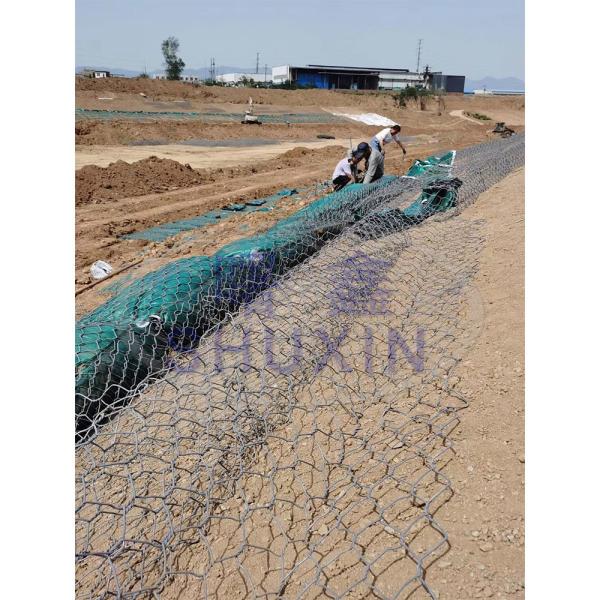 Mesh Size 60mm X 80mm Retaining Wall Gabion Baskets PVC Wire