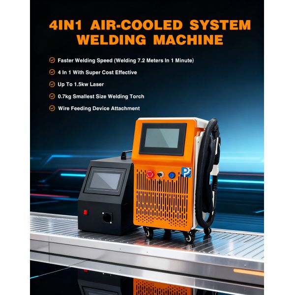 1500W Air-Cooled Portable Handheld Fiber Laser Welding Machine | 4-in-1 Laser Welder Cutter Cleaner with No Water Chiller Required