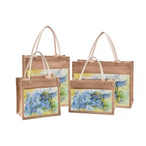 China Beach Jute Tote Reusable Gift Bags Foldable Waterproof For Women on sale